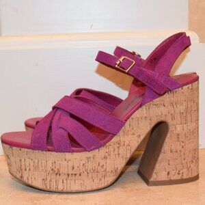 Free People Lisbon Platform Sandals Magenta Size 37.5 EU